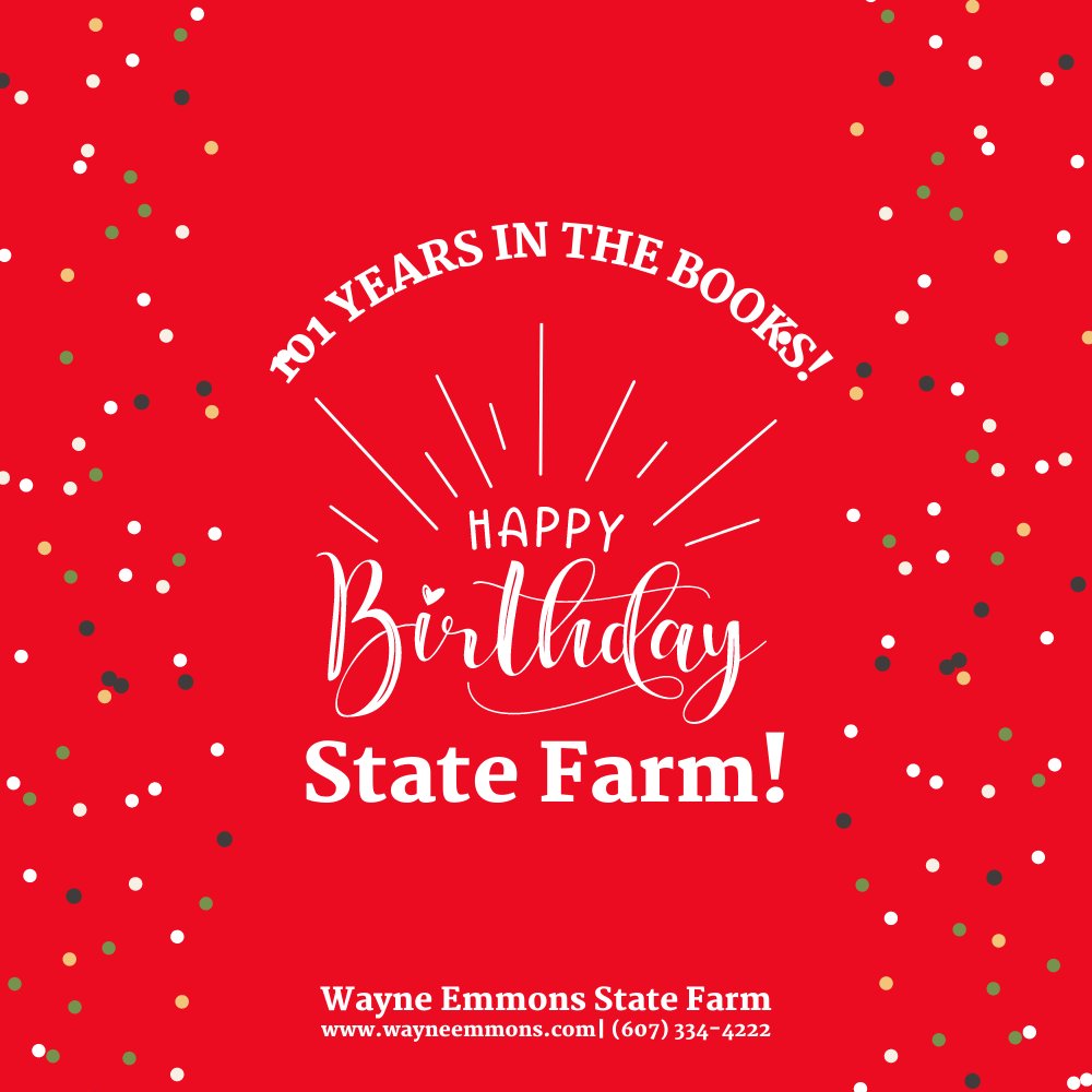EmmonsAgent's tweet image. Happy Birthday, State Farm! 101 years...wow! I'm so grateful to have been a part of this company for roughly four decades. Every day presents me with something new. Thank you, Norwich! #StateFarm #WayneEmmonsStateFarm