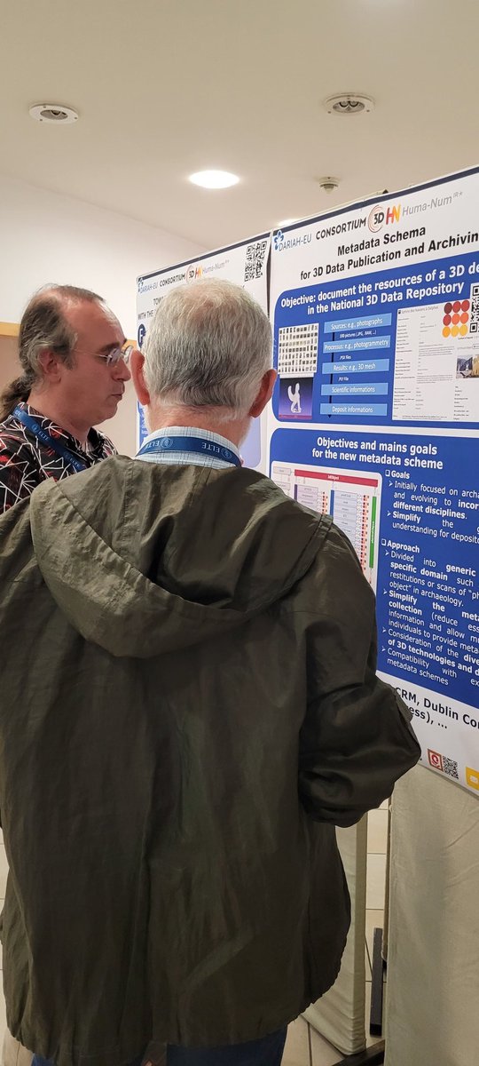 Big success for our <a href="/Huma_Num/">Huma-Num</a> Consortium on #3D for #Humanities <a href="/Consortium_3D/">Consortium 3DHN /consortium 3dhn.bsky.socia</a> at the posters session at <a href="/DARIAHeu/">DARIAH-EU | @dariaheu.bsky.social</a> #DARIAH2023 #DARIAHAE #Culturalheritage #culturaldata #archiving #digitization