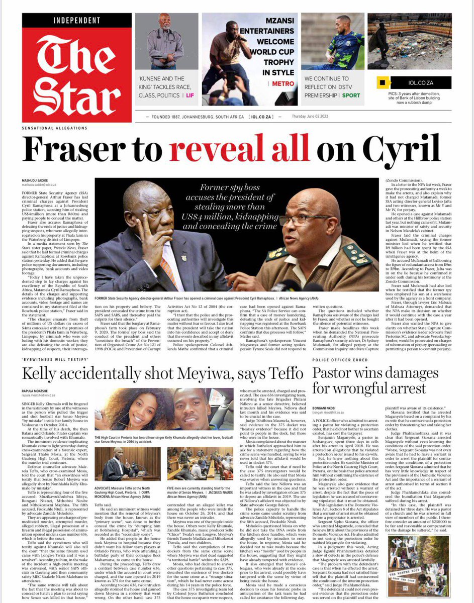 Arthur Fraser to REVEAL ALL on Cyril Ramaphosa....