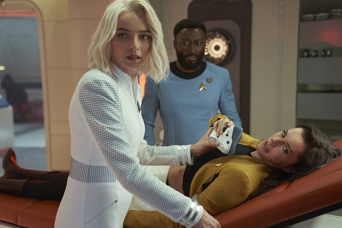StarTrekOnPPlus's tweet photo. #StarTrek #StrangeNewWorlds Season 2 is almost here. Catch up by streaming all of Season 1 for FREE through June 30! Available on YouTube SVOD Channels, Pluto TV, Amazon Channels, Apple Channels, Roku Channels, and @ParamountPlus! https://t.co/pdexxR1PoB