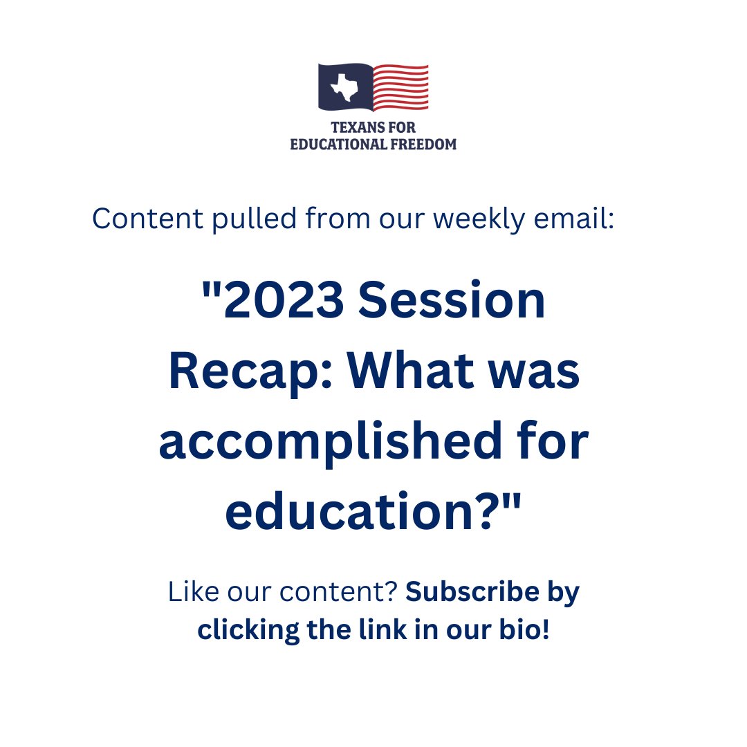 What do you think of the results of the 2023 Legislative Session? Let us know in the comments below!

To receive content like this straight to your inbox, subscribe to our email list at texansforeducationalfreedom.com/get-involved