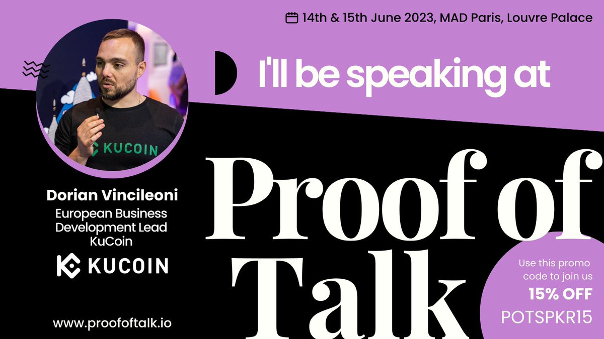 Hectic times for centralized exchanges !⚡️

Let's meet at @proofoftalk next week ! @kucoincom and #KuCoinLabs will attend to bring our point of view to the table. 

Let's face today's challenges together and keep on #building !

Stay tuned to the People's Exchange 👀 #Kucoin