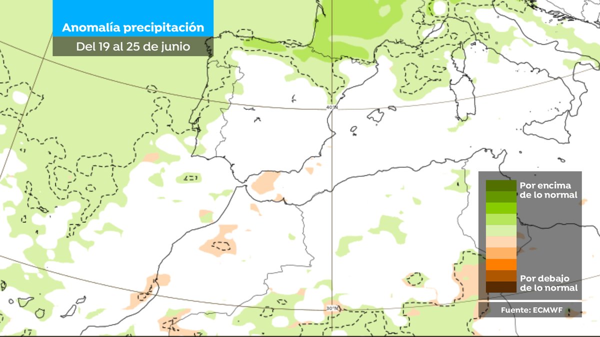 tiempobrasero's tweet photo. ⚠️El VERANO puede estar MÁS CERCA de lo que se pensaba ⚠️

Las previsiones del Centro Europeo han cambiado HOY: 

➡️la semana que viene menos lluvias
➡️y para la otra menos aún

Y con más estabilidad 👉🏻TEMPERATURAS MÁS ALTAS 

🔴VERANO para el cambio de quincena 🔴 https://t.co/ADnRfZqPWp