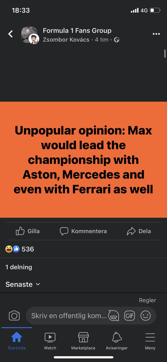 This is as crazy as a Max/RedBull fan last year saying Max would win 2-3 races in a HAAS in 2022 😂😂😂