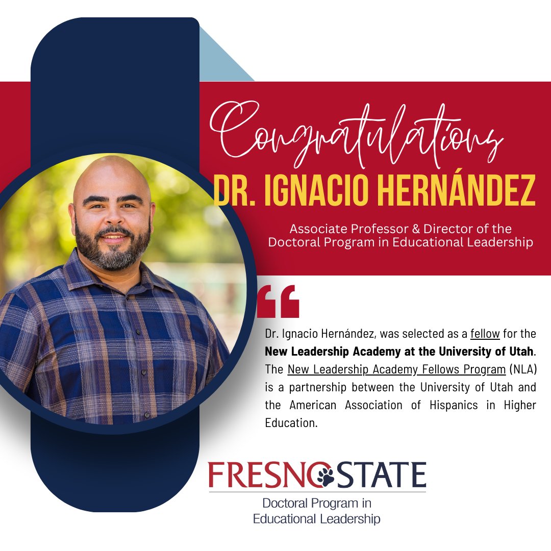 Featuring our Program Director, Dr. Ignacio Hernández! Congratulations! 🌟🎉 Read more at campusnews.fresnostate.edu/june-5-2023/ku… #EdDFresnoState #DoctorofEducation #EdDLeadership