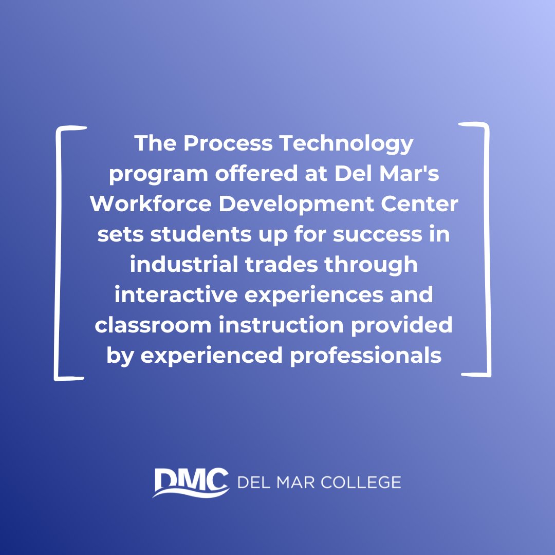 DelMarWORKS's tweet image. Del Mar&apos;s Process Technology program gives students the experience they need to succeed in multiple industries.

Read more about the program in our newsletter: bit.ly/3oDyw8M. #ProcessTech #DelMarWORKS #CareerDevelopment