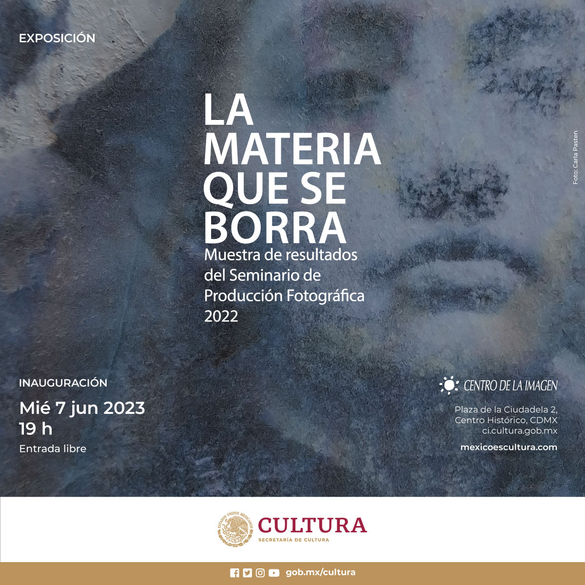 cimagen's tweet photo. ¡Conoce la Muestra de resultados de nuestro Seminario de Producción Fotográfica, generación 2022!📸

Esta tarde inauguramos 'La materia que se borra'. Ven y conoce los 16 proyectos que recibieron acompañamiento durante el año pasado.

⏰19 h, Centro de la Imagen | Entrada libre https://t.co/4M8qLV68on