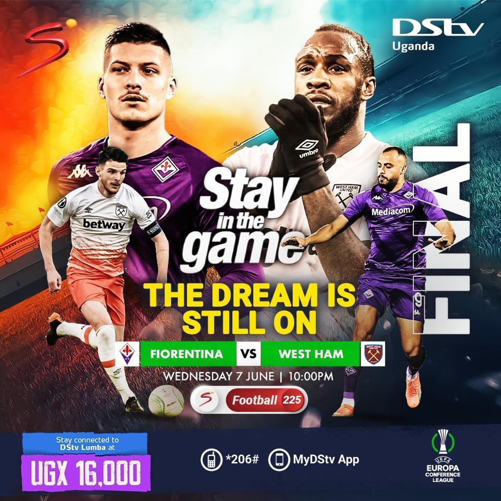 TIME for DECLAN GOOD BYES👏🏿

Tonight, Westham take ON Italian side Fiorentina in the #UECLfinal  🔥🥁

The Hammers have been massive in europe, but Italians have proved something in Europe this season

Catch the game for as low as UGX16,000 for DStv Lumba package

 #StayInTheGame