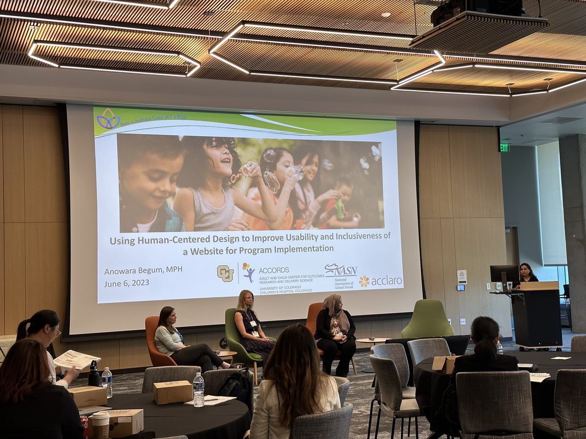 Anowara Begun sharing a human centered design approach to buiidng an implementation playbook for the BACK school based asthma program #DECIPHER #NHLBI <a href="/CoprhCon/">COPRH Con</a> #coprh23