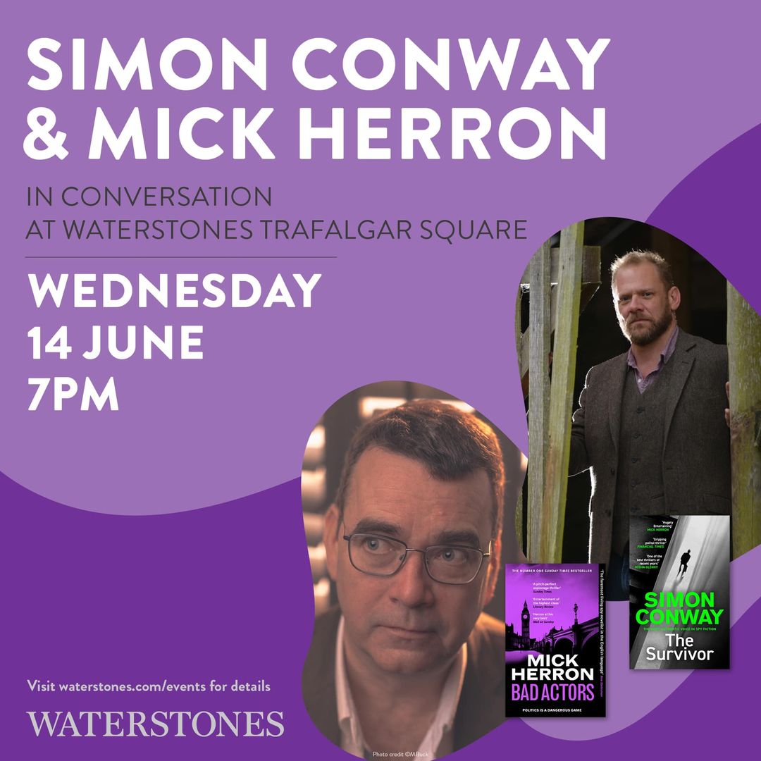 Who else is coming to this London event, just one week away!

Spybrarian agents plus @simongconway  (and maybe Mr. Herron himself) will head to the charming Clarence pub on Whitehall for drinks.  #spybrary #MickHerron