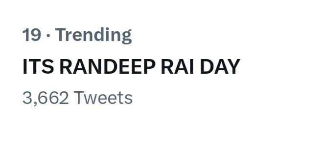 KuchTohLikhaHai's tweet photo. And it's finally trending!
Happy Birthday Mr.Rai

ITS RANDEEP RAI DAY 
#HBDRandeepRai
#RandeepRai https://t.co/1Xdcao0q8u