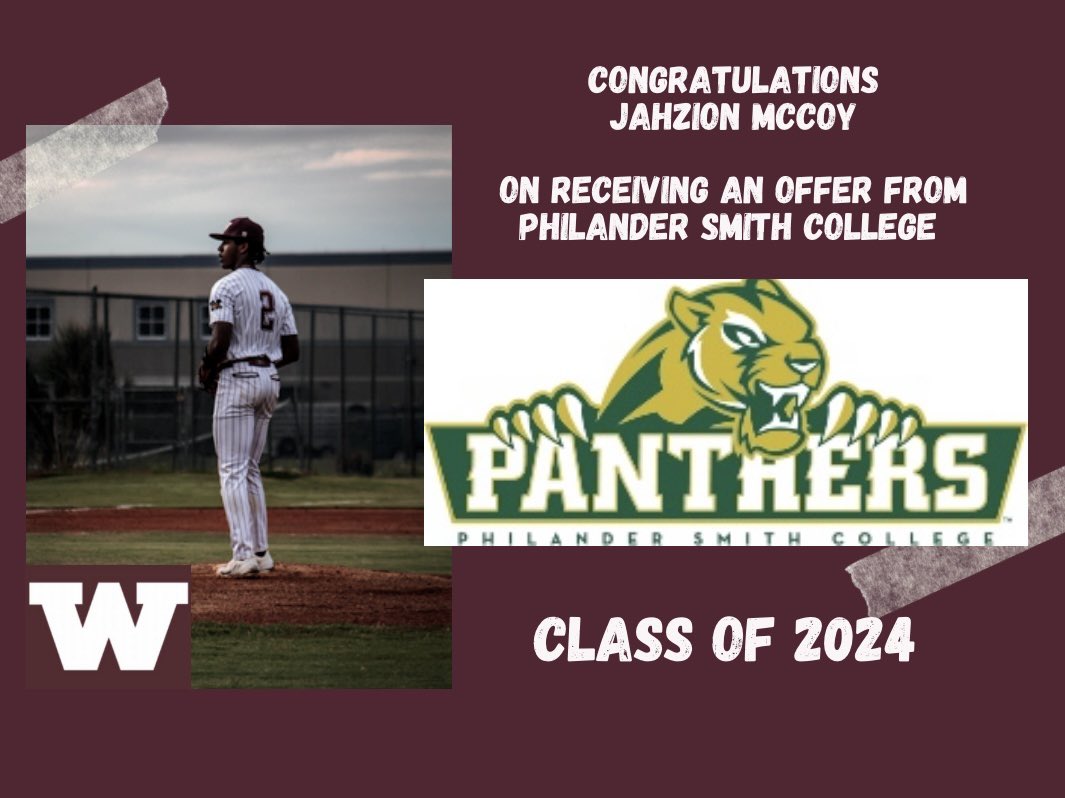 wekivabaseball's tweet photo. Congratulations to @JahzionMccoy on receiving an offer from Philander Smith College. 

We are very proud of you! 

#MustangPride https://t.co/htLnvxgyPd