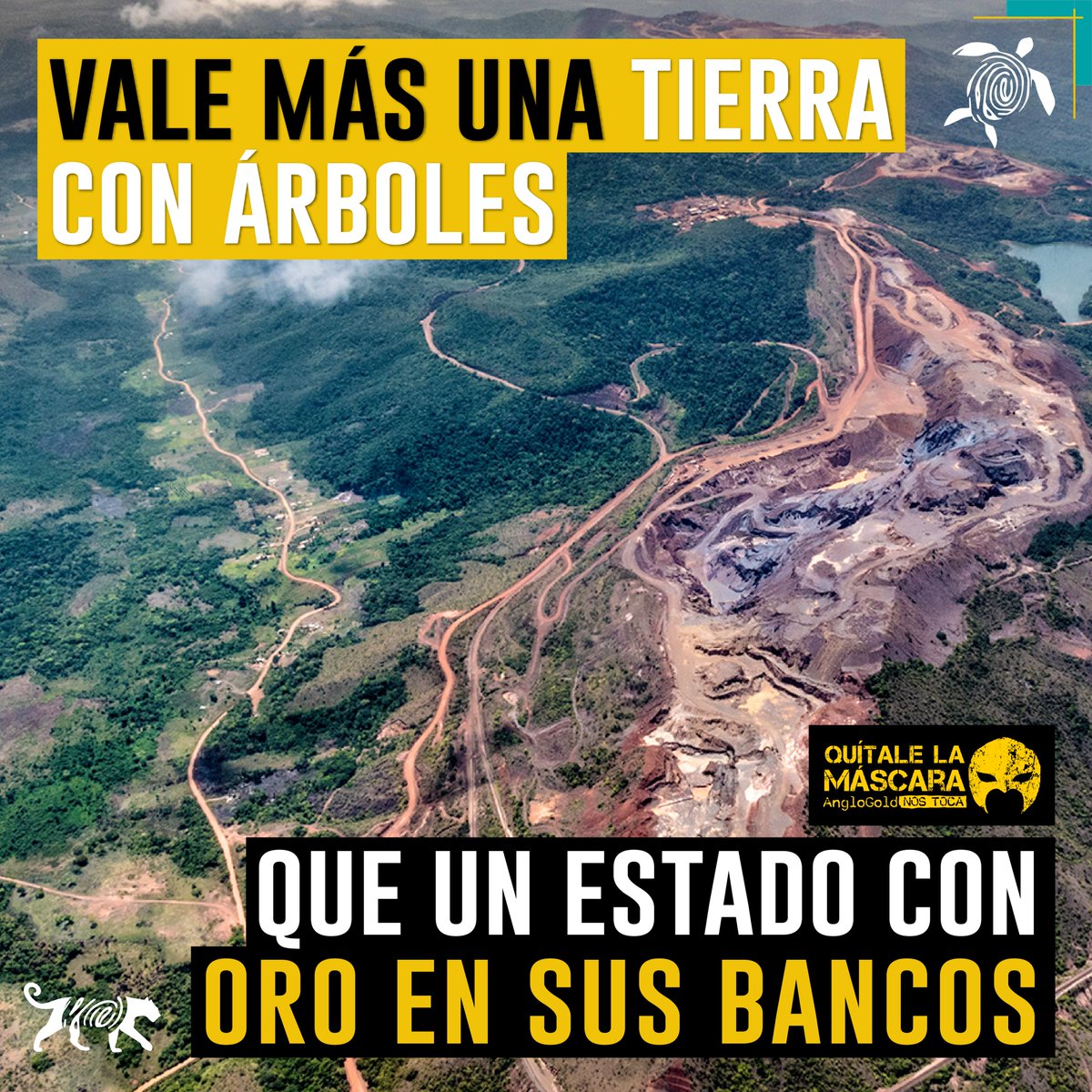 ¡Anglo Gold fuera del país!

Desde el colectivo Human Conet nos unamos a la campaña #QuítaleLaMáscara - #AngloGoldNosToca

¡No más impunidad por las multinacionales criminales - Colombia se respeta! 🔥🇨🇴

Info - anglogoldnostoca.com
@AngloGNosToca