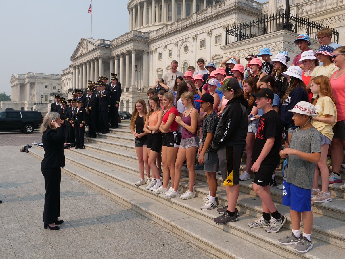 SenJoniErnst's tweet photo. It’s always a pleasure having young Iowans visit Washington DC!

I enjoyed meeting students from Treynor Middle School this morning before their tour of our nation’s capitol. https://t.co/9pbdD0dAwl