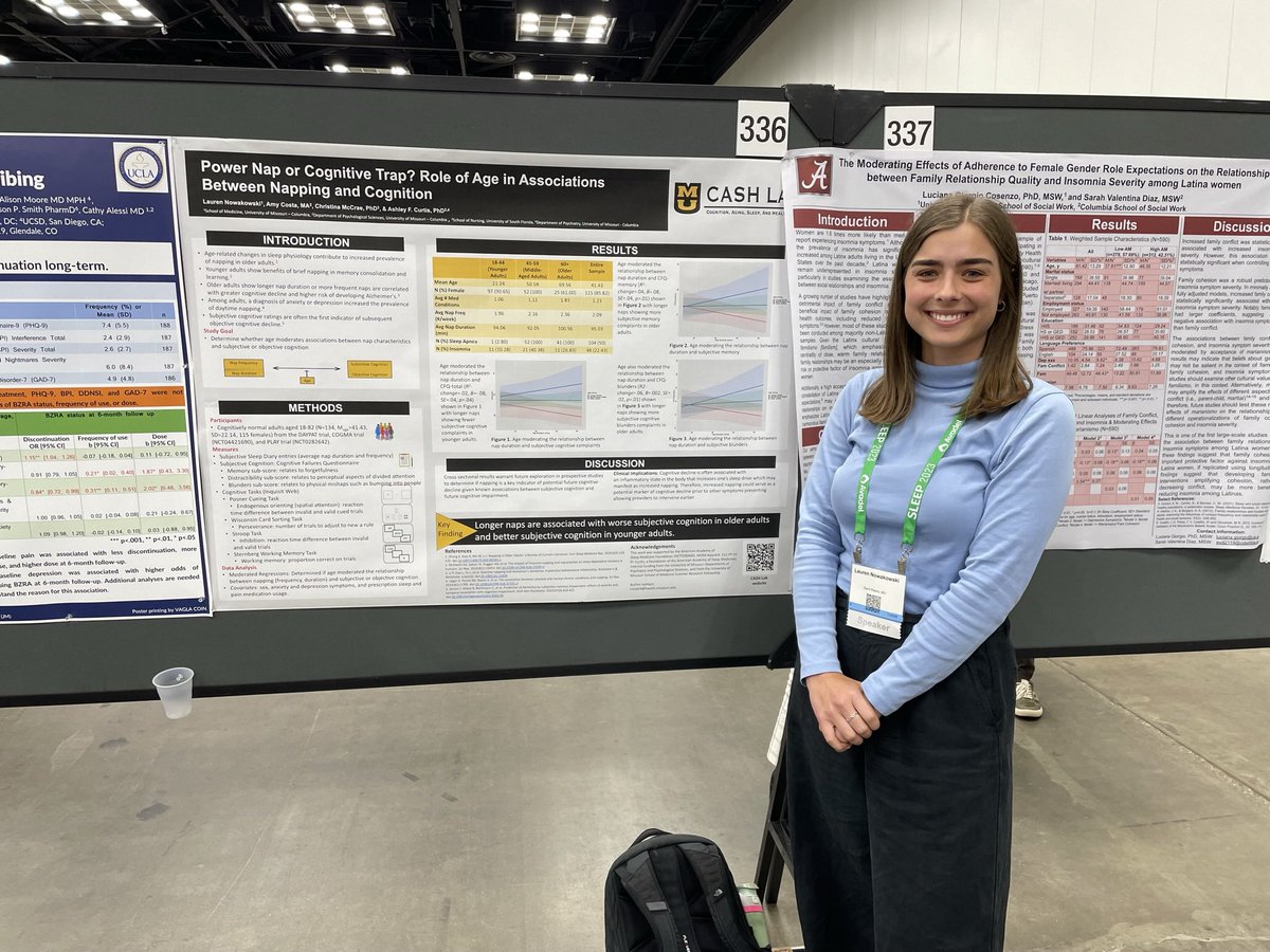 LNowakowski24's tweet photo. So thankful I got to share my research as a poster and oral presentation at #SLEEP2023 as a first-time attendee. I look forward to returning next year @aasmfoundation @ResearchSleep https://t.co/2W573wuhMg
