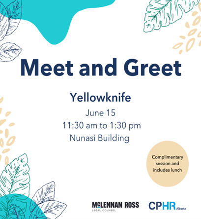 CPHR Alberta, in partnership with McLennan Ross LLP, invites you to connect with your HR community on June 15! For more info and to register visit cphrab.ca/professional-d…