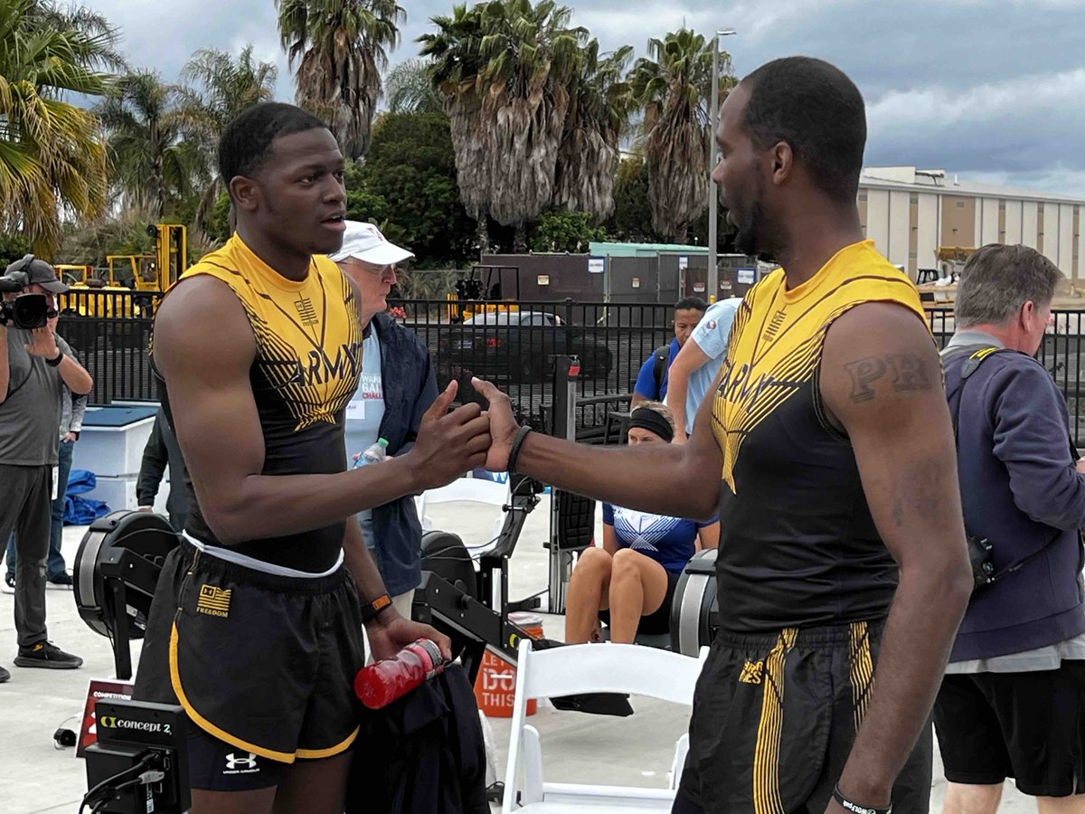 “You did good! - No YOU did good!” TeamArmy athletes 1st LT. Jeffrey Jones and SSG. Derrick Thompson after crushing it in men’s 1 minute row !! #TeamArmy! #WarriorGamesChallenge23 #ARCP #SanDiego