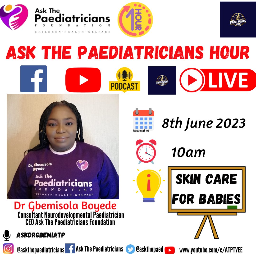 askthepaed's tweet photo. Listen to "ATP HOUR ON SKIN CARE FOR BABIES" by Ask Dr GbemiATP. https://t.co/9UafwIzNDY https://t.co/KJSRDxk7KA
