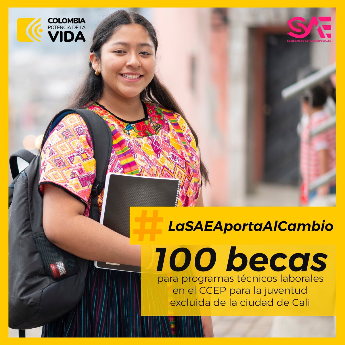 DanielRMed's tweet photo. #LaSAEaportaAlCambio nos complace anunciar 100 becas para programas técnicos laborales en el CCEP, instituto de educación técnica que está bajo nuestra administración, que estuvo cerca de ser liquidado y que rescatamos para la juventud caleña 
#ALasCallesPorColombia https://t.co/mdSepiIBRc