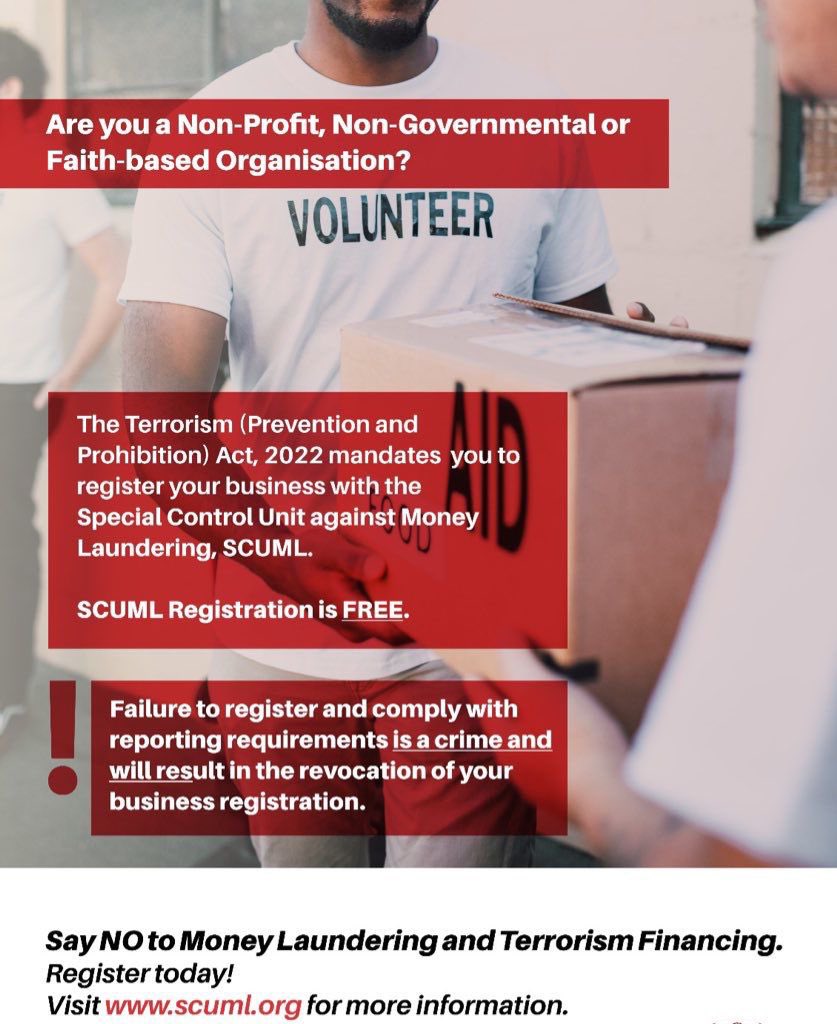 thisismide__'s tweet image. Hi guys please note that Non-Profit, Non-Governmental &amp;amp; Faith-Based Organisations (NPOs, NGOs &amp;amp; FBOs) seem to have become easy channel for criminals looking to launder stolen or illicit funds. #SCUML