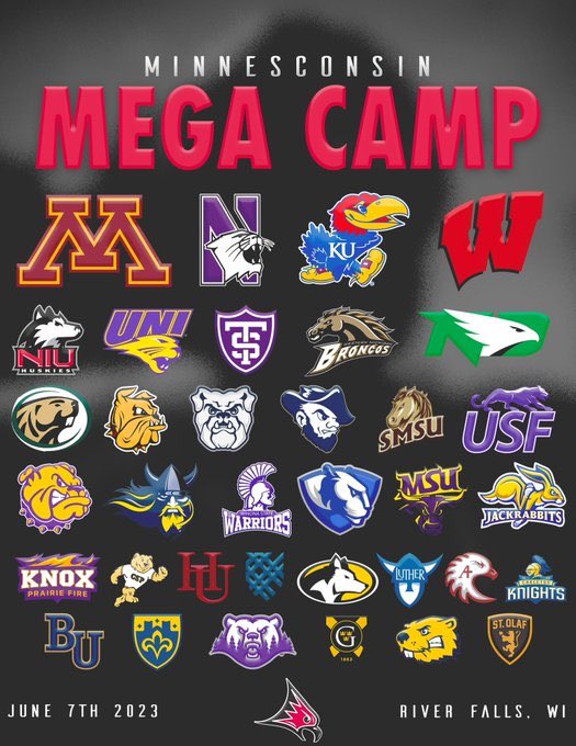 Excited to be attending the Minnesconsin Mega Camp. Cant wait to meet all of the coaches and show off my skills