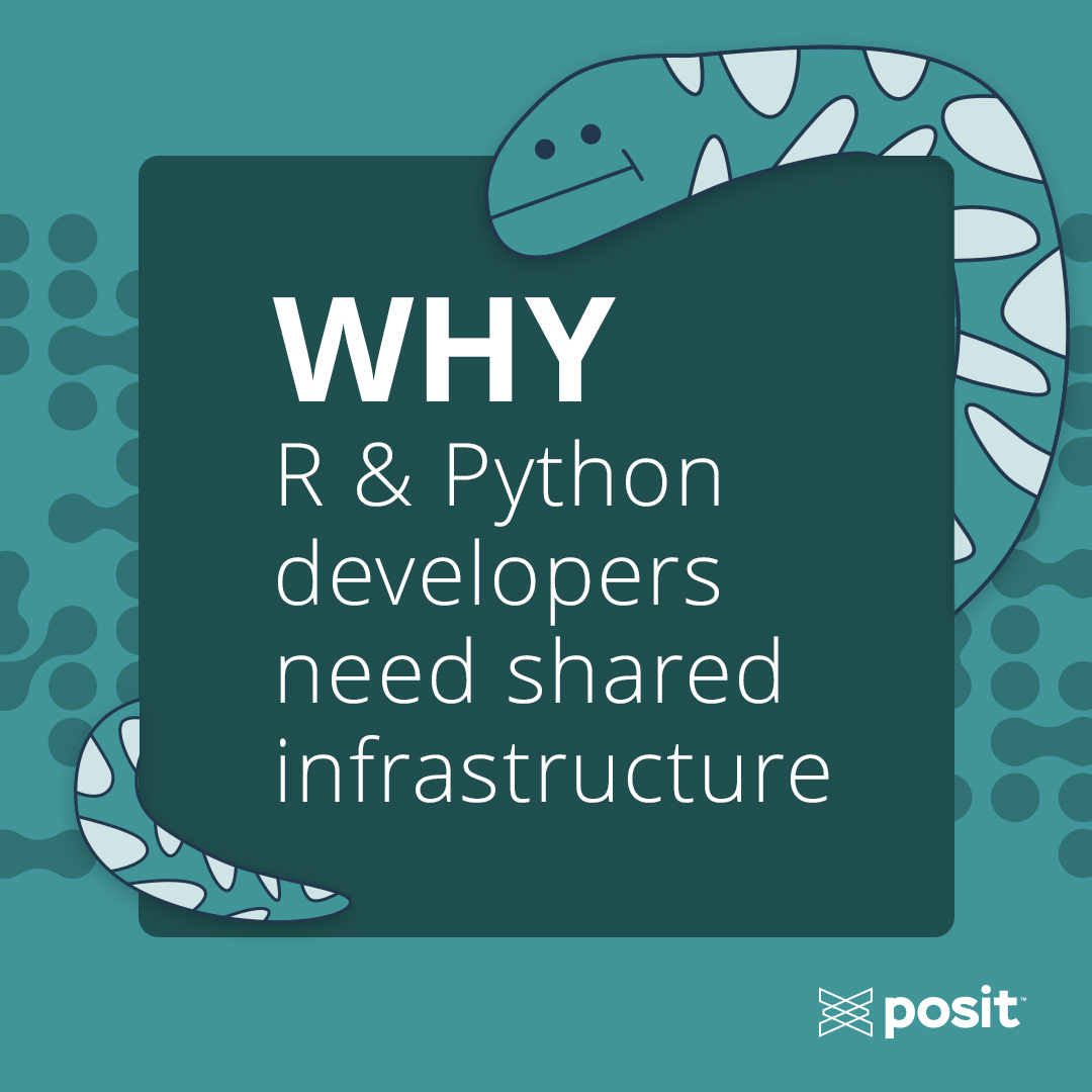 posit_pbc's tweet image. Why do R & Python developers need shared infrastructure?
In a recent post on our blog, we explore this question along with the needs of R & Python developers, the cost of separate data science infrastructure, and a way forward for multilingual teams.
🔗 posit.co/blog/why-r-and…