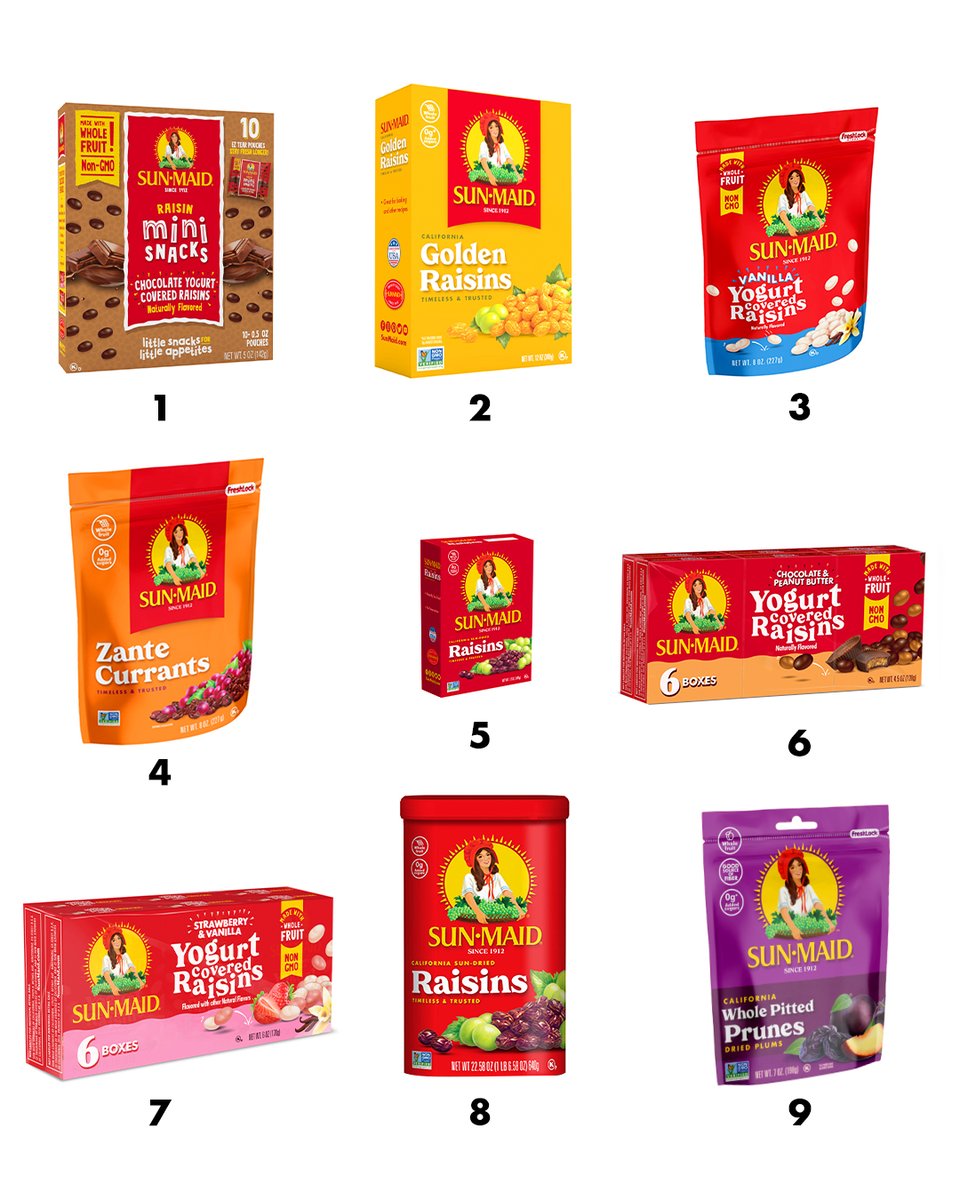 Sun_Maid's tweet image. Pick your top 2