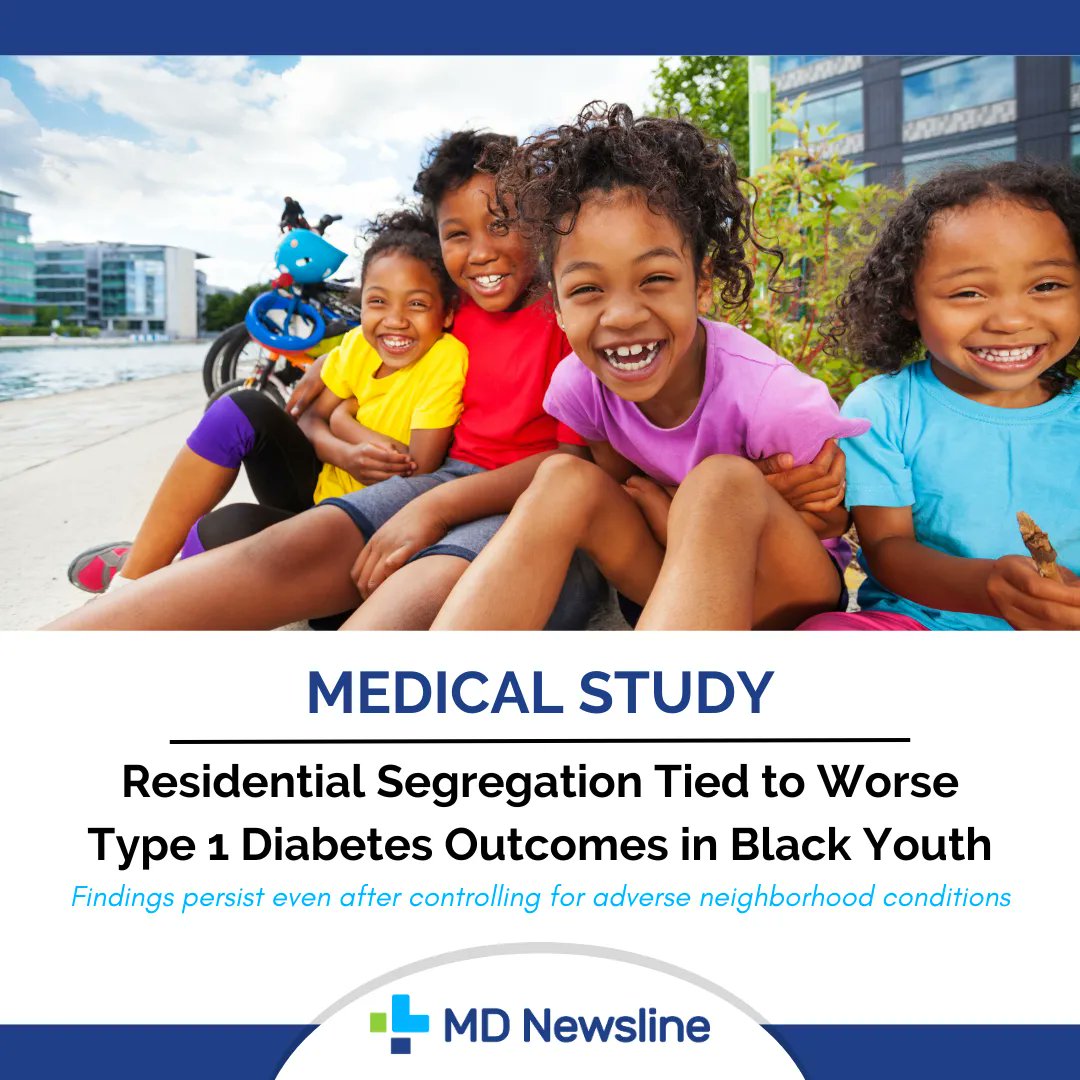 New research suggests that racial residential segregation has an impact on glycemic control in Black youth with type 1 diabetes (T1D). 
Keep reading: ⬇️
buff.ly/3MAX8qG 

#Type1Diabetes #RacialSegregation #GlycemicControl #HealthDisparities #YouthHealth #MDNewsline