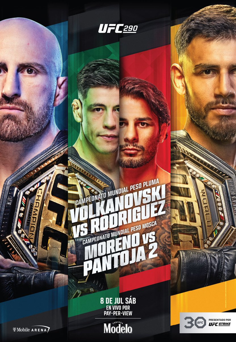 UFCEspanol's tweet photo. 💥💥💥 #UFC290 Poster Oficial!!!

🏆 Volkanovski vs Rodriguez | 🏆 Moreno vs Pantoja 2 https://t.co/3yoMBe3LR4 https://t.co/7ZWnIW7027