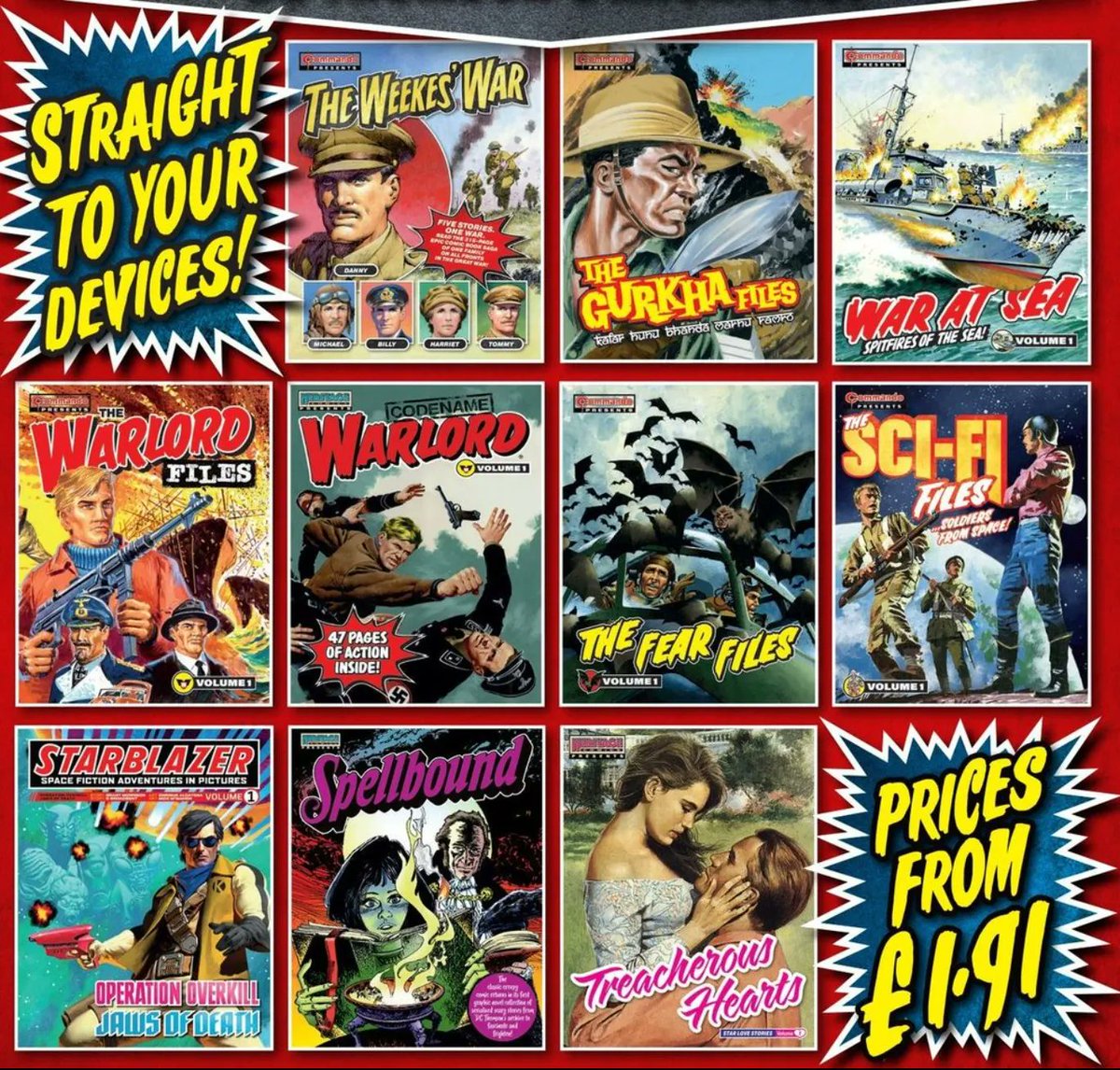 CommandoComic's tweet photo. Heritage Comics and Commando Comics present…all these digital collections! On sale now on Amazon Kindle and comiXolgy! - QM
#comics #commando #commandocomics #history #artwork #ww2 #warcomics https://t.co/OoWdxJFpxC