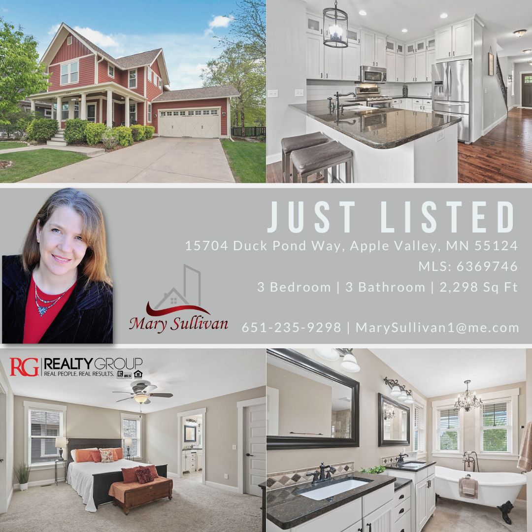 Congratulations, Mary, on your New Listing! This property is now ACTIVE on the MLS!
Contact Mary for more information or a private showing!

#Congratulations #JustListedMN #RealtyGroupMN #MarySullivanRealtor #IntegrityConcierge #RealEstateSupport #RealEstateMN #AppleValleyMN