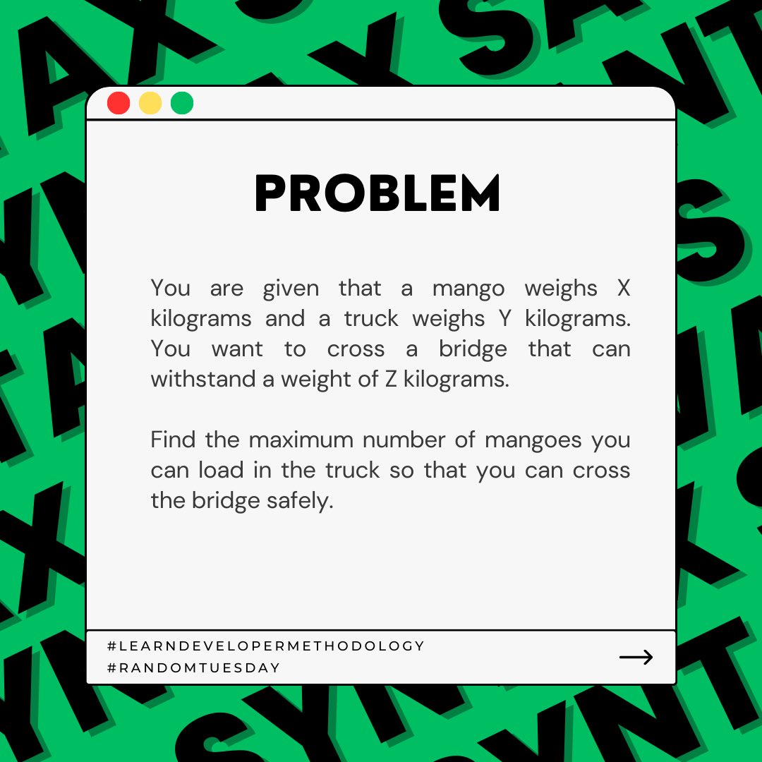 SyntaxSavants's tweet image. Challenge yourself with this coding problem! 🌟 🚀

#Hackerrank #CodingProblem #Algorithm #ProblemSolving #CodeChallenge #SyntaxSavants #ProgrammingJourney #CodeChef #Learn
