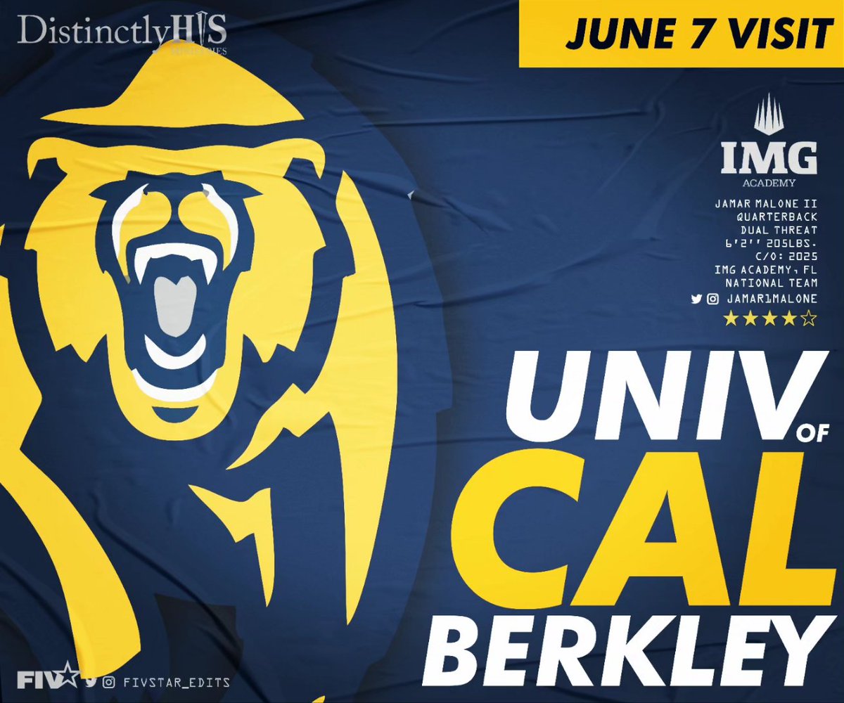 I will be visiting @cal_football on Wednesday, June 7th!

#calbears #calbearsfootball #universityofcalifornia