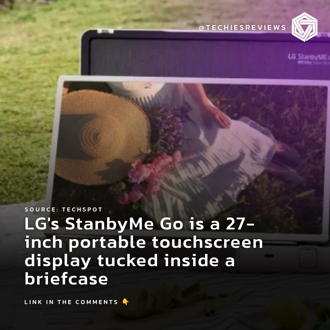 TechSpot unveils LG's StanbyMe Go: a 27-inch portable touchscreen in a briefcase! 💼🖥️ #LG #StanbyMeGo #PortableTech What's your creative setup?