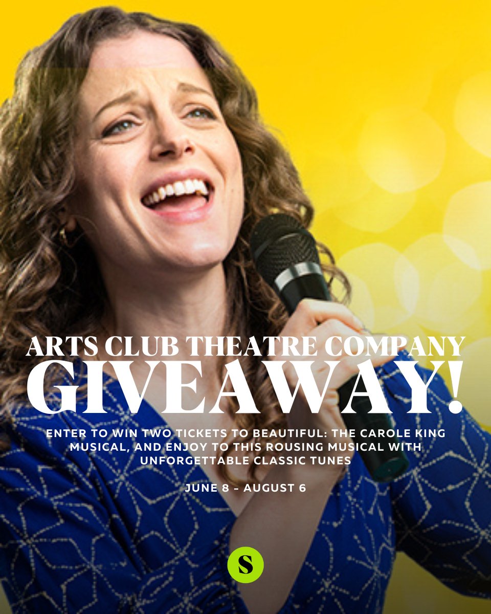 stir_vancouver's tweet photo. GIVEAWAY!

Feel the earth move with Beautiful: The Carole King Musical, playing at the Arts Club Theatre Company! Enter to win 2 tickets to this rousing musical!

To enter: 
1) Follow @stir_vancouver @theartsclub
2) Retweet this

Tickets: https://t.co/iibB6Fzqnc https://t.co/aXdty9vmOs