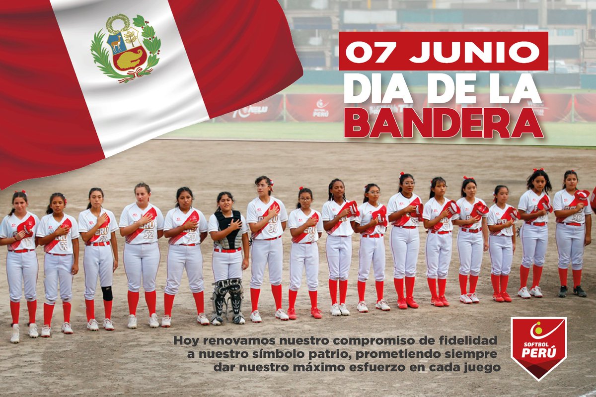Softbol_Peru's tweet photo. 7️⃣ DE JUNIO | DIA DE LA BANDERA 🇵🇪

Hoy renovamos nuestro compromiso de fidelidad a nuestro símbolo patrio, prometiendo siempre dar nuestro máximo esfuerzo en cada juego

#ContigoSoftbolPeru #DiaDeLaBanderaPeruana #peru https://t.co/AJM6mo38rH