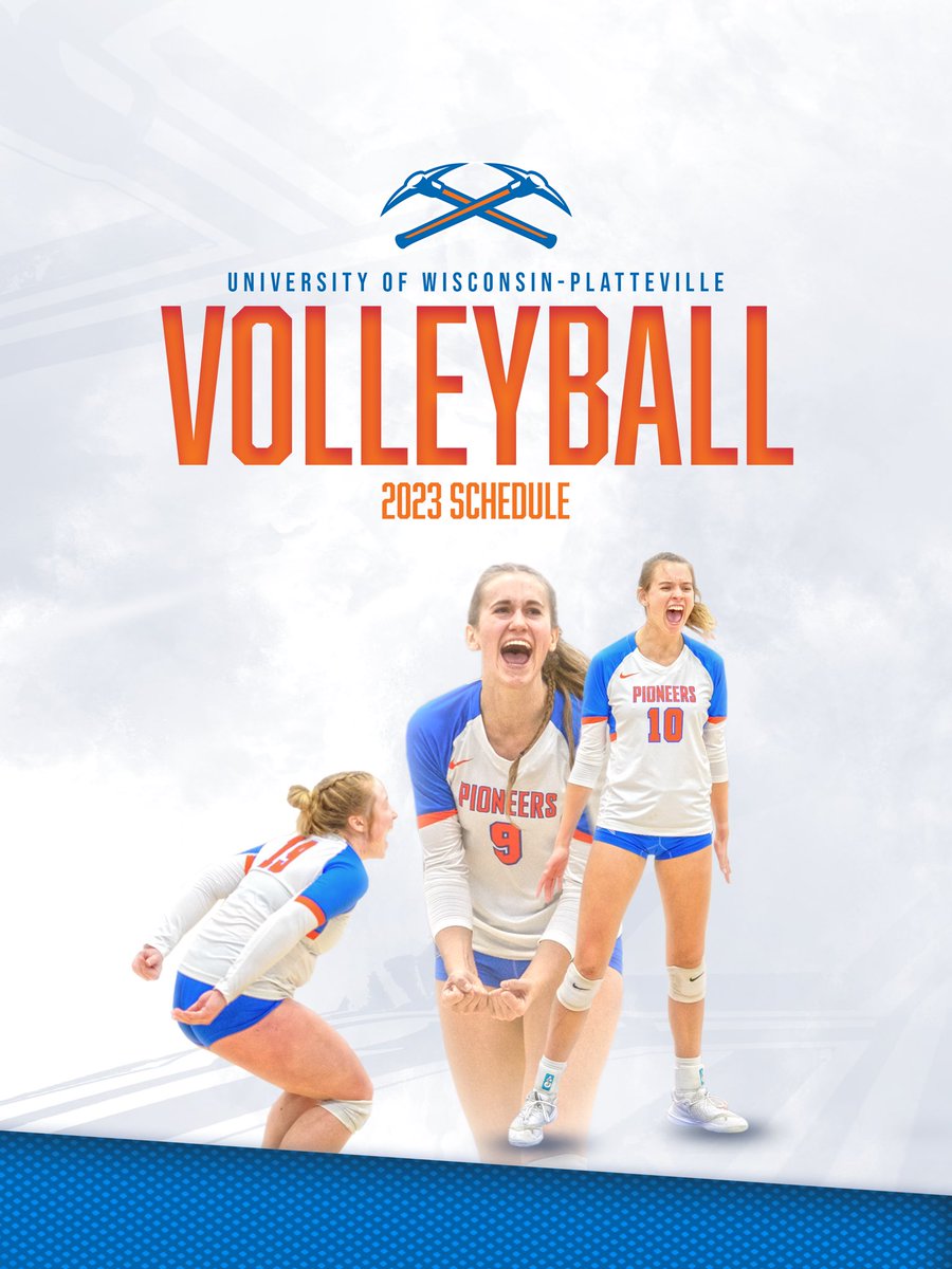 uwp_pioneers's tweet photo. Make some noise if you’re excited for @UWPlattVB! The 2023 schedule is here! 
Schedule release: https://t.co/W2MoTSTVTp
@uwplatteville #swingtheaxe #uwplatteville #platteville #uwp https://t.co/71kql0Orhi