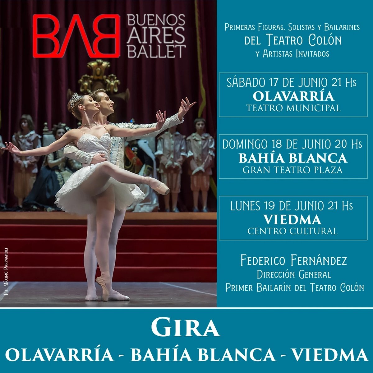 GIRA DE BUENOS AIRES BALLET

17 DE JUNIO OLAVARRIA
18 DE JUNIO BAHIA BLANCA
19 DE JUNIO VIEDMA

PROGRAMON!!!!!!
TENES TUS ENTRADAS???