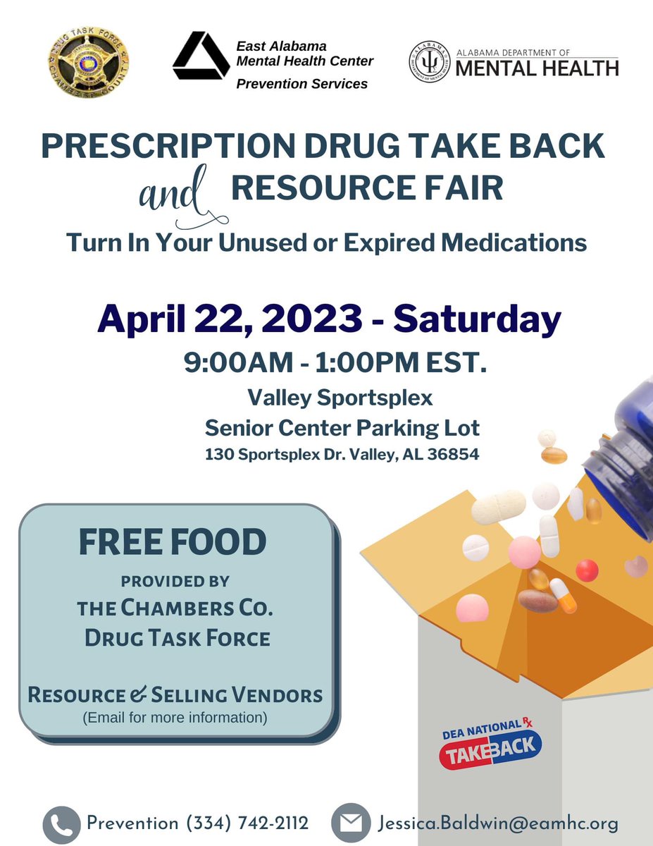 IntegreaPS's tweet photo. EAMHC Prevention and The Chambers County Drug Task Force participated in the National Prescription Drug Take Back Event back on April 22nd! #EAMHCprevention #DEATakeBack https://t.co/m1QLP9C8za