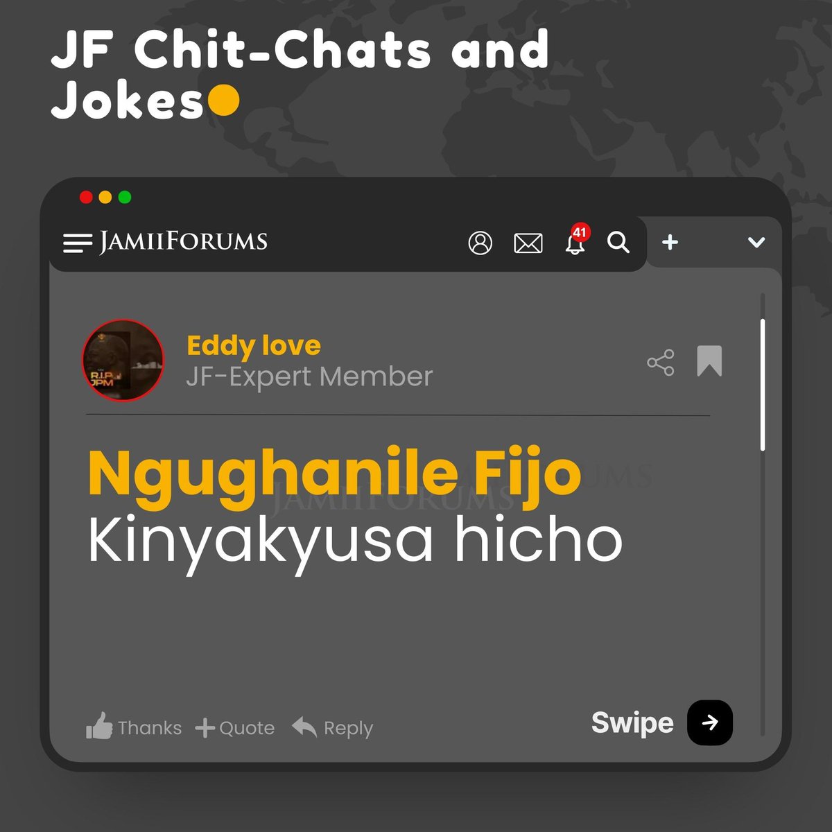 JamiiForums's tweet photo. Unatamkaje neno 'Nakupenda' kwa lugha ya Kabila lenu?

#JamiiForums #Maisha #Lugha https://t.co/bs43UiwGyg