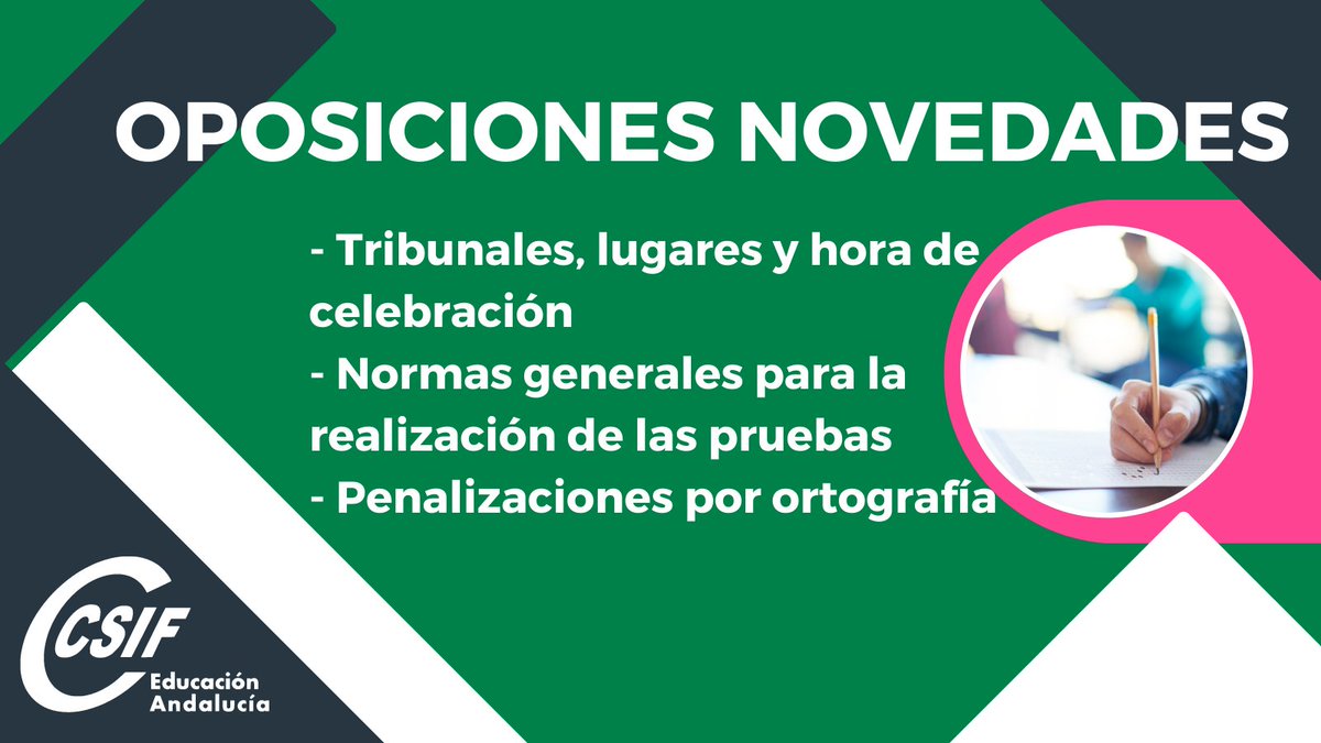 📚📚 OPOSICIONES: DIVERSA INFORMACIÓN

✅La Consejería acaba de publicar diversa información de las #oposiciones: 

📍⌛ TRIBUNALES, LUGARES Y HORAS
Consulta  individualizada de los tribunales, sedes, lugares y hora de celebración  del acto de presentación y de la primera prueba