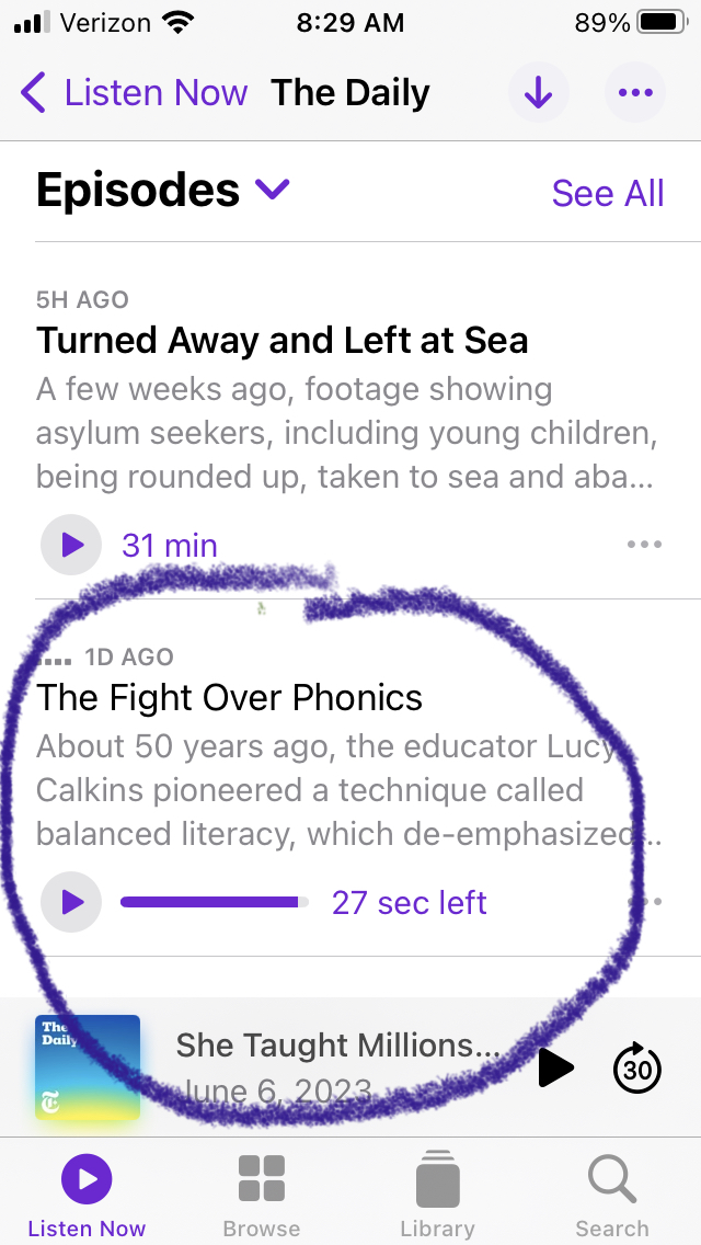 The title changed overnight

'She Taught Millions of Kids the Wrong Way to Read' became 'The Fight Over Phonics'

Yet again, things are framed as a debate, as if both sides have valid cases. When, for decades, one side refused to accept research findings

to the detriment of all