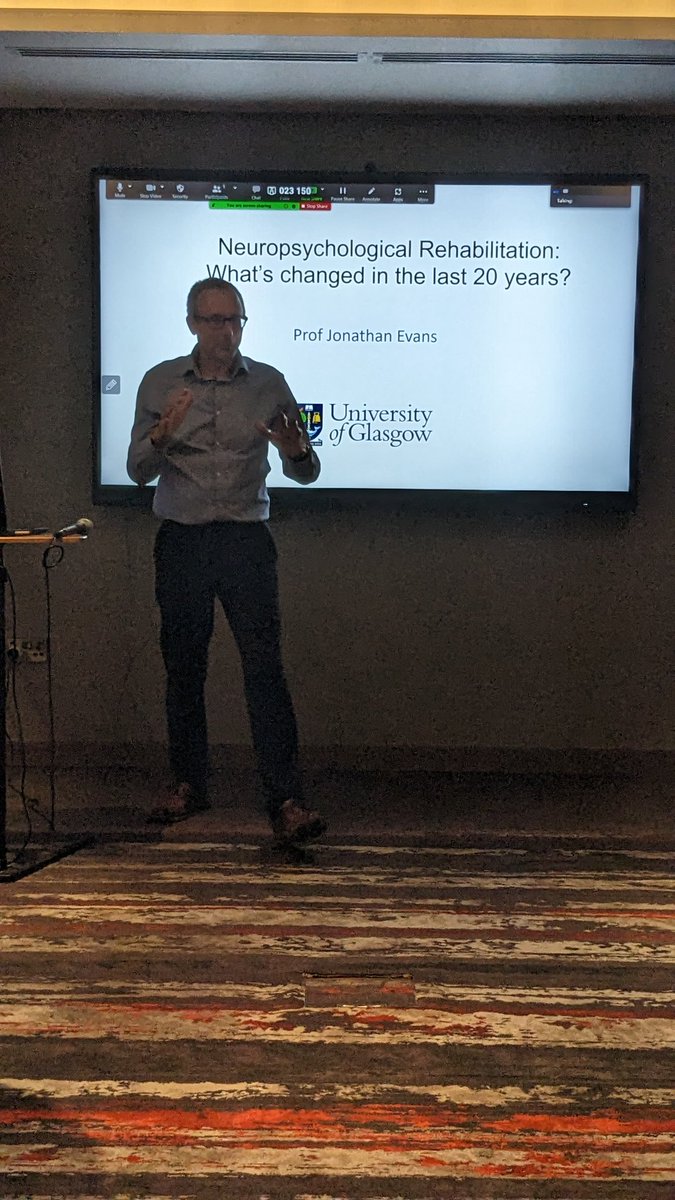 Before we get the wine and chats flowing, back to the nicest man in neuropsychology <a href="/jonathanjevans/">Jon Evans</a> on what's changed in neuropsychological rehabilitation in the last 20 years. #NRSIG2023