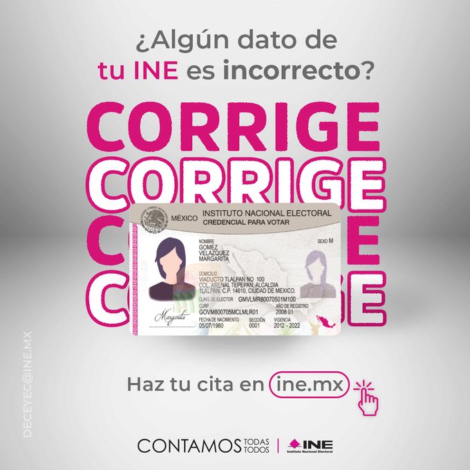 05JDE's tweet photo. 📷 Si tu nombre, apellidos, sexo, lugar o fecha de nacimiento son incorrectos, acude a nuestros los módulos  para corregir #TuINE.
Módulo Alameda: Calle: Donato Guerra 101 sur, Colonia: Centro
Módulo Fuentes: Centro Comercial Soriana Fuentes. https://t.co/UsmFfeFt6Y