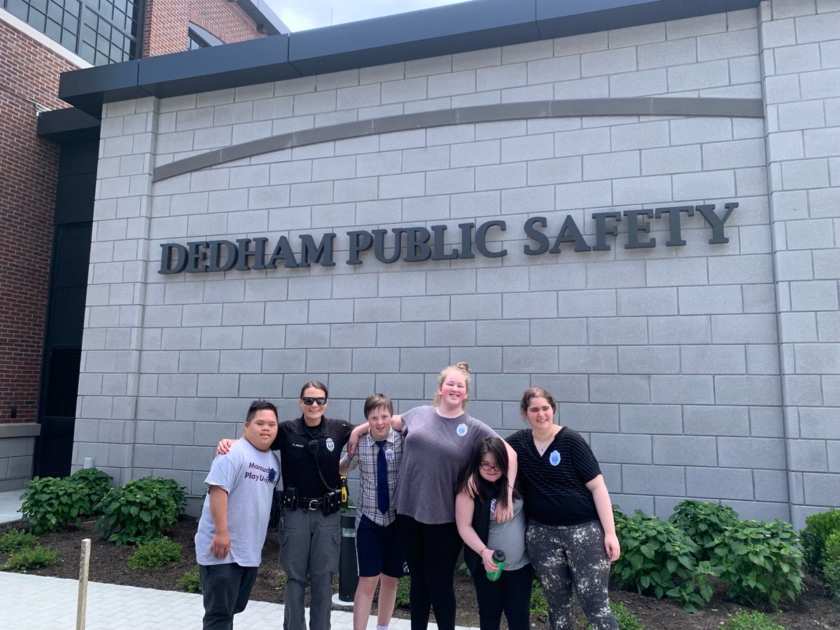 SRO Jenkins and Fire Fighter Downs hosted a tour of our new building with the Dedham High School Connections Program today.