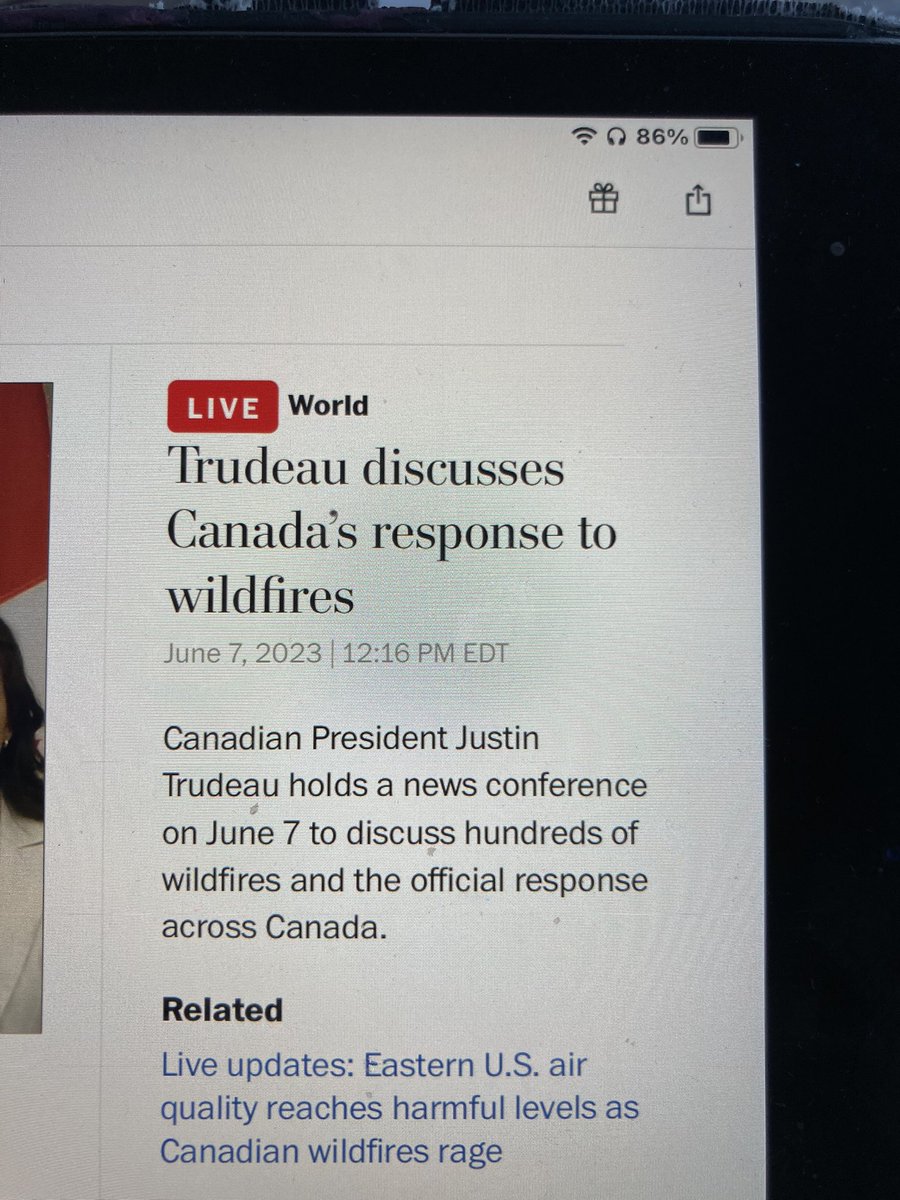 lindseyr's tweet photo. @washingtonpost Canadian President? #Canada #Washingtonpost https://t.co/9NBovibv0L