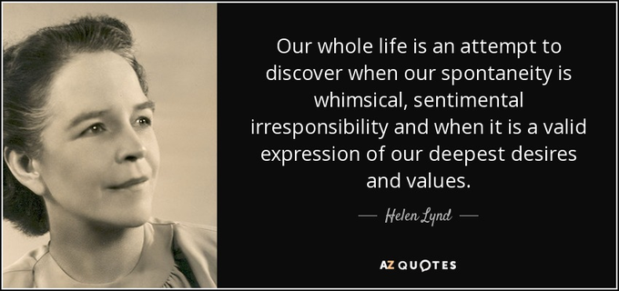 Helen Merrell Lynd was an American sociologist, social philosopher, educator, and author. She is best known for conducting the first Middletown studies of Muncie, Indiana, with her husband, Robert ... Wikipedia
Born: March 17, 1896, La Grange, Illinois, United States
Died: January 30, 1982, Warren, Ohio, United States