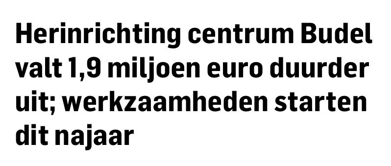Ondanks tegenvaller van bijna 2 miljoen voor zoveelste herinrichting centrum Budel belooft @gemeentecranendonck dat schuren parketvloer Smeltkroes Maarheeze gewoon op de planning blijft voor voorjaar 2038