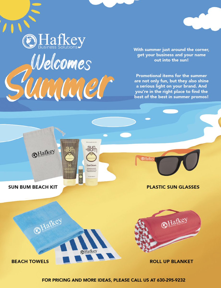 HafkeyBS's tweet photo. Get ready for summer with the summer-tastic promotional items from Hafkey.
Give us a call at 630-295-9232 for pricing and ideas.
#promotionalitems #promoideas #graphicdesign #chicago #marketing #marketingideas #marketingdesign #promotiona https://t.co/gpdDRDCrIm
