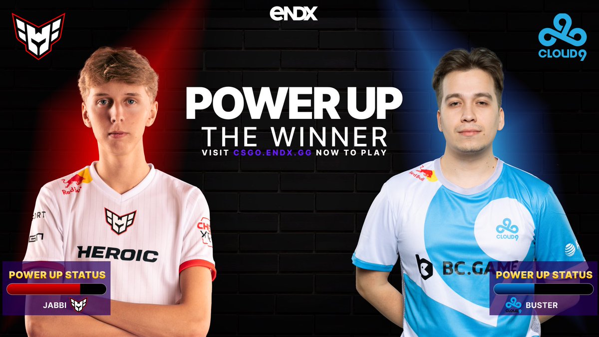 ✨ WHO IS YOUR WINNER ✨

Both @heroicgg and @C9CSGO are starting their last tournament of the season today! 

Power-up your winner now, only on csgo.endx.gg/dashboard?utm_… 

#heroic #c9win #blastspringfinals